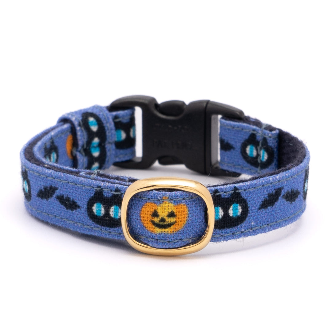 グラフィック猫首輪　黒猫のハロウィン　ブルー【限定モデル】