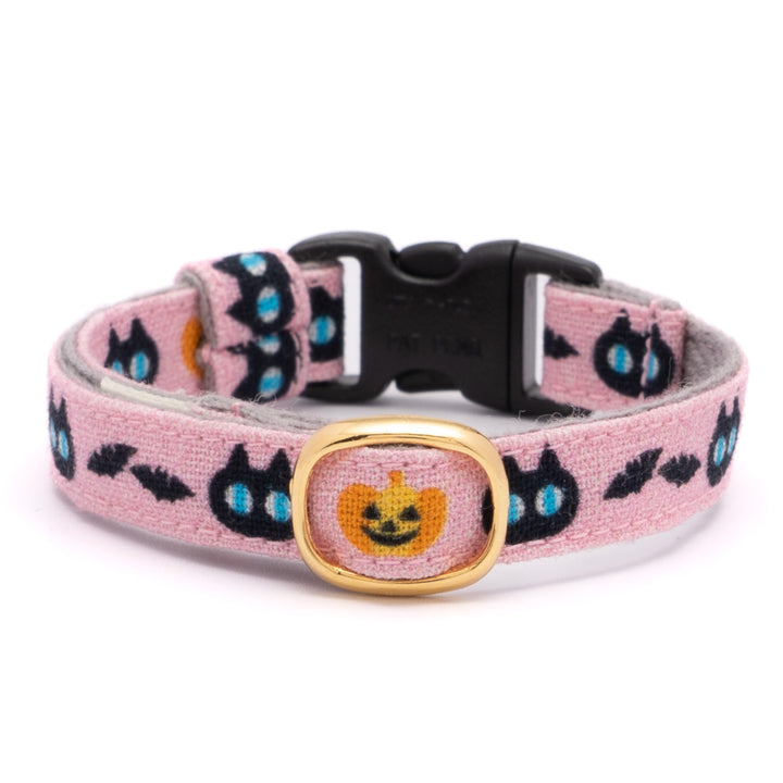 グラフィック猫首輪　黒猫のハロウィン　ピンク【限定モデル】
