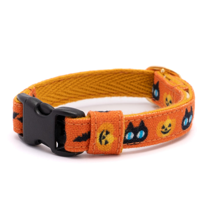 グラフィック猫首輪　黒猫のハロウィン　オレンジ【限定モデル】