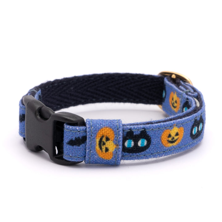 グラフィック猫首輪　黒猫のハロウィン　ブルー【限定モデル】