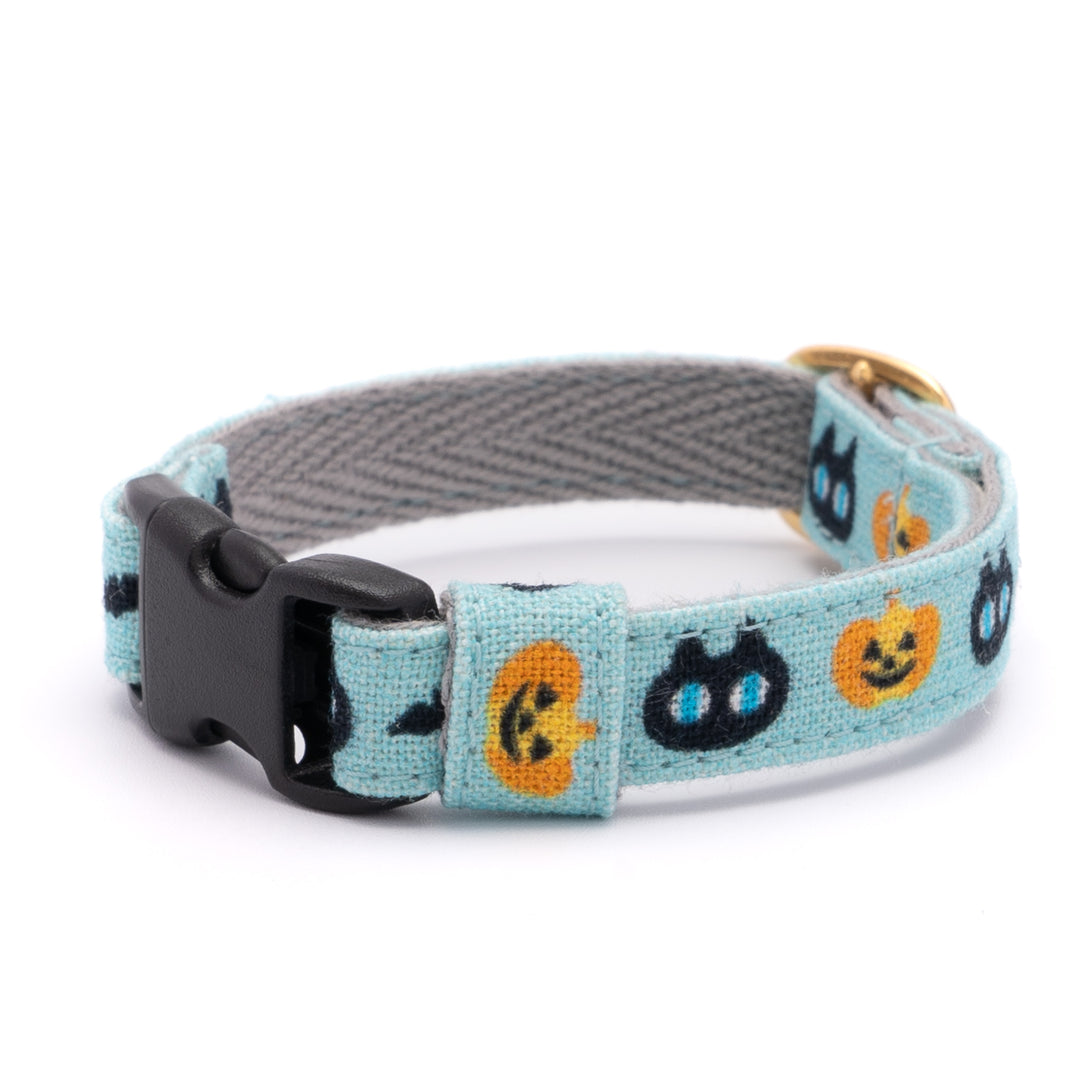 グラフィック猫首輪　黒猫のハロウィン　ターコイズ【限定モデル】