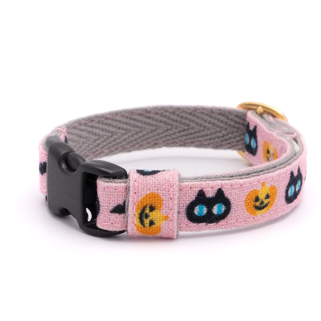 グラフィック猫首輪　黒猫のハロウィン　ピンク【限定モデル】
