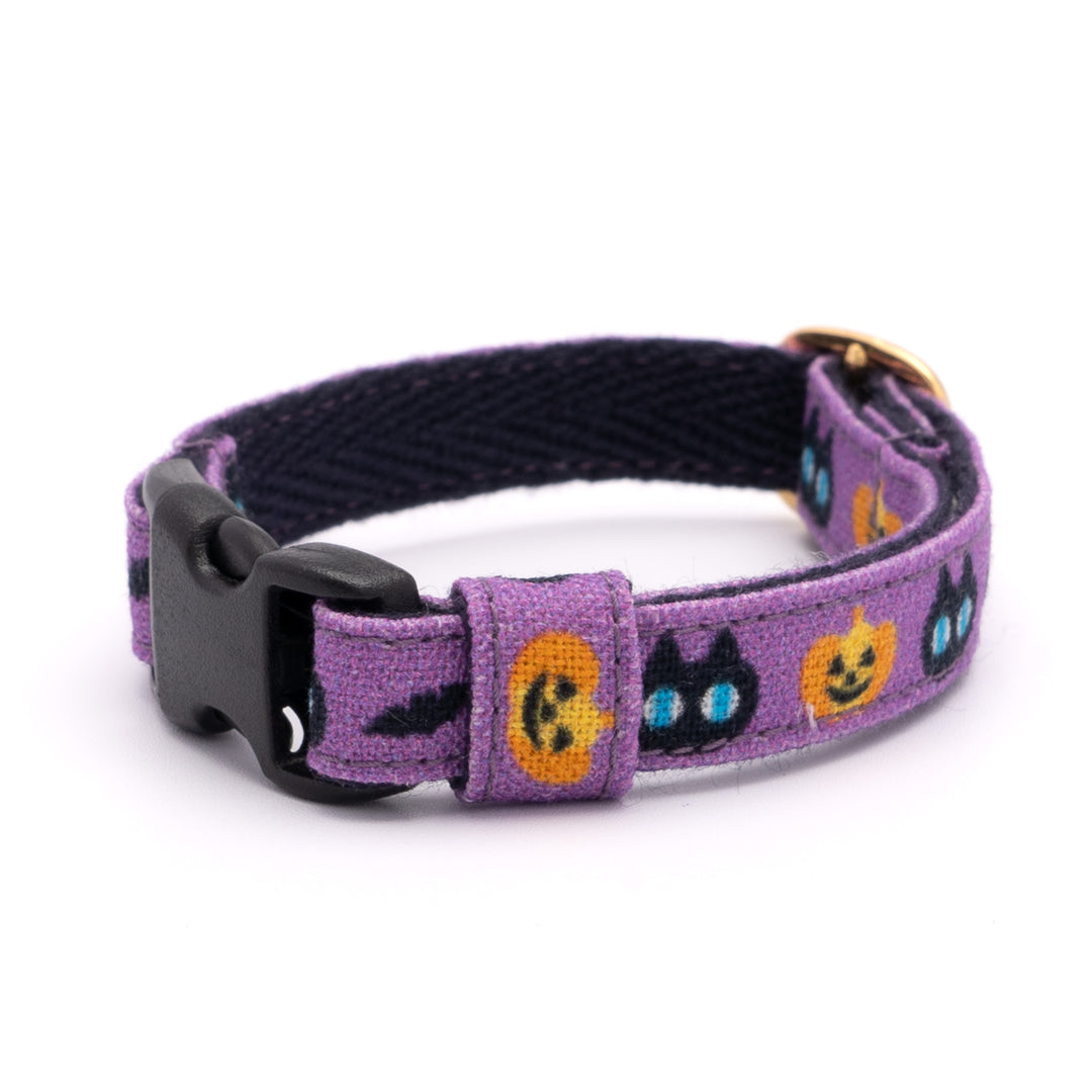 グラフィック猫首輪　黒猫のハロウィン　パープル【限定モデル】