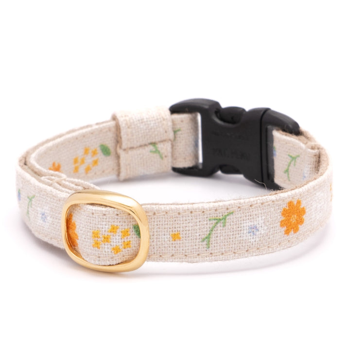 グラフィック猫首輪　秋の花　ベージュ【限定モデル】