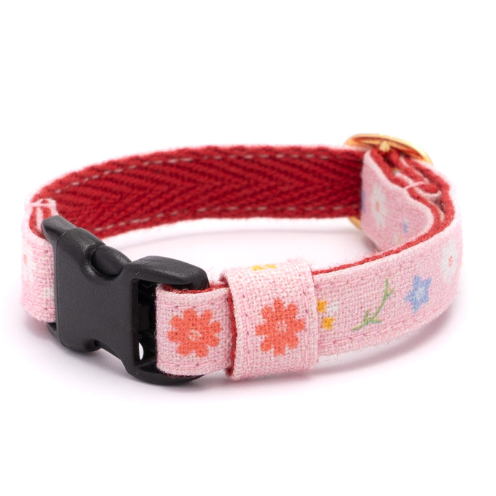グラフィック猫首輪　秋の花　レッド【限定モデル】