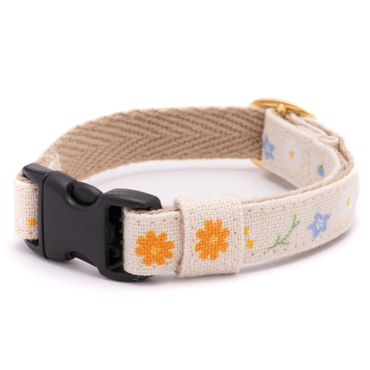 グラフィック猫首輪　秋の花　ベージュ【限定モデル】