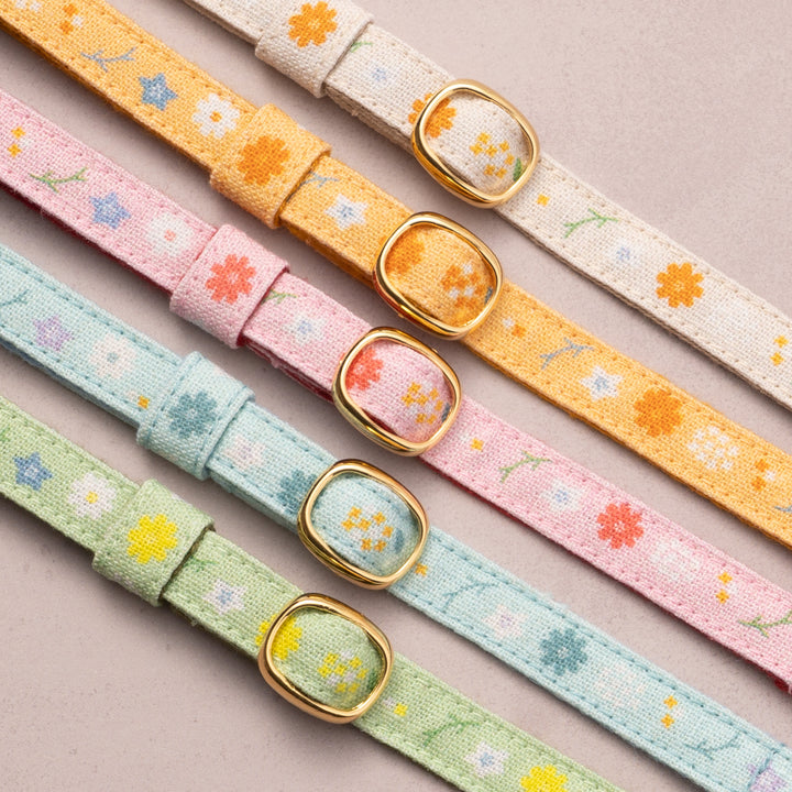 グラフィック猫首輪　秋の花　ブルー【限定モデル】