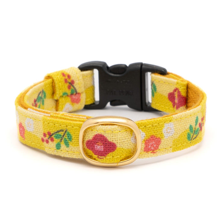 グラフィック猫首輪　冬の花　黄色【限定モデル】