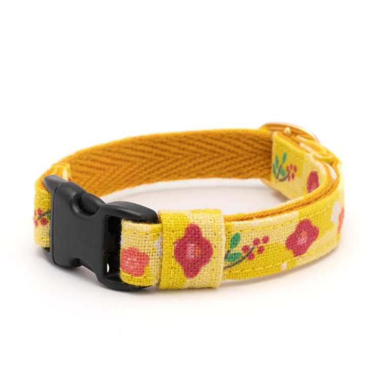 グラフィック猫首輪　冬の花　黄色【限定モデル】