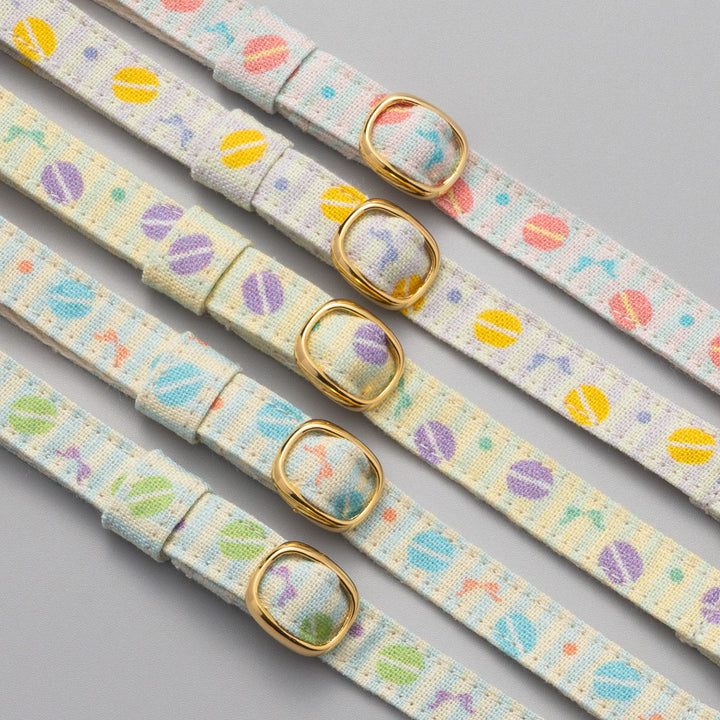 グラフィック猫首輪　マカロン　ブルー【限定モデル】