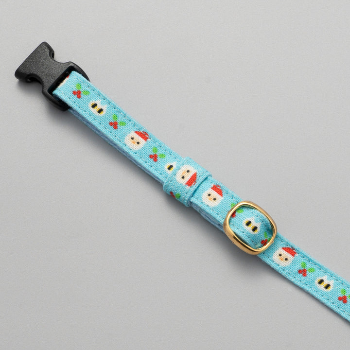 グラフィック猫首輪　サンタとねこ　ターコイズ【限定モデル】