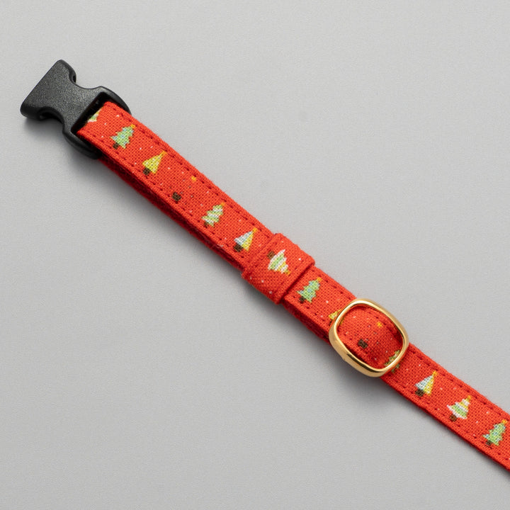 グラフィック猫首輪　もみの木　レッド【限定モデル】