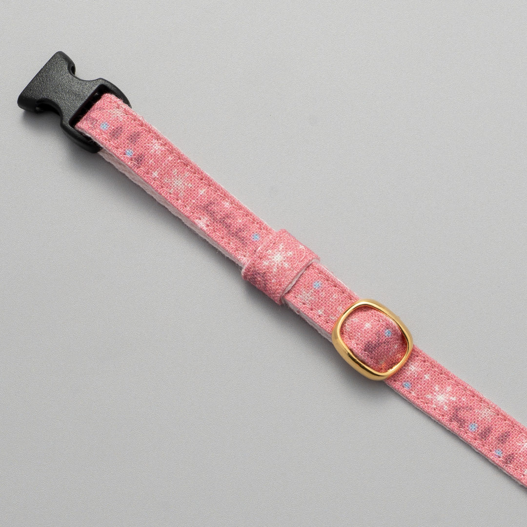 グラフィック猫首輪　雪の結晶　ピンク【限定モデル】