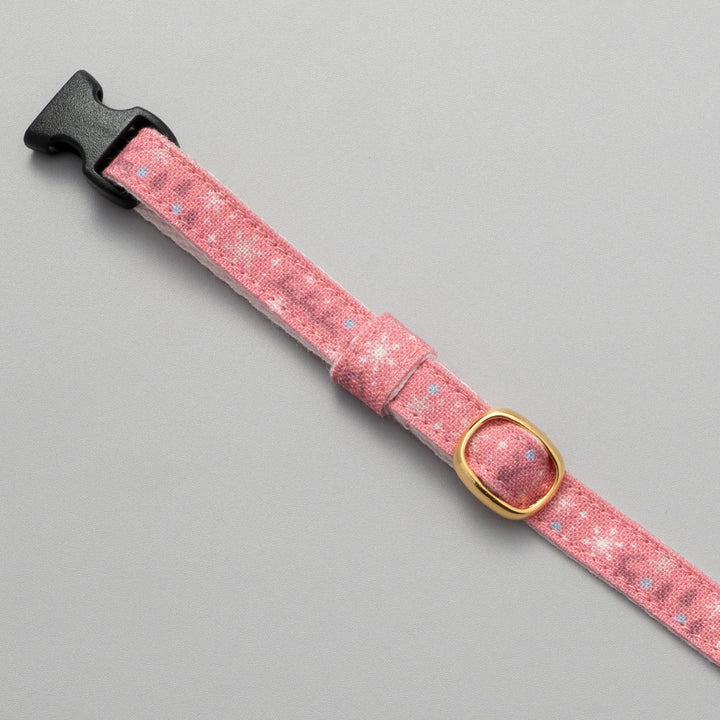 グラフィック猫首輪　雪の結晶　ピンク【限定モデル】