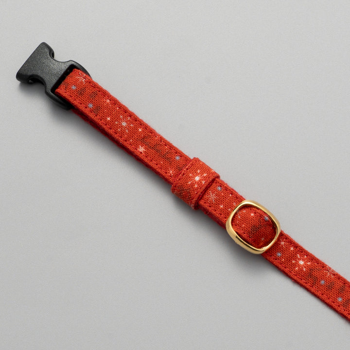 グラフィック猫首輪　雪の結晶　レッド【限定モデル】