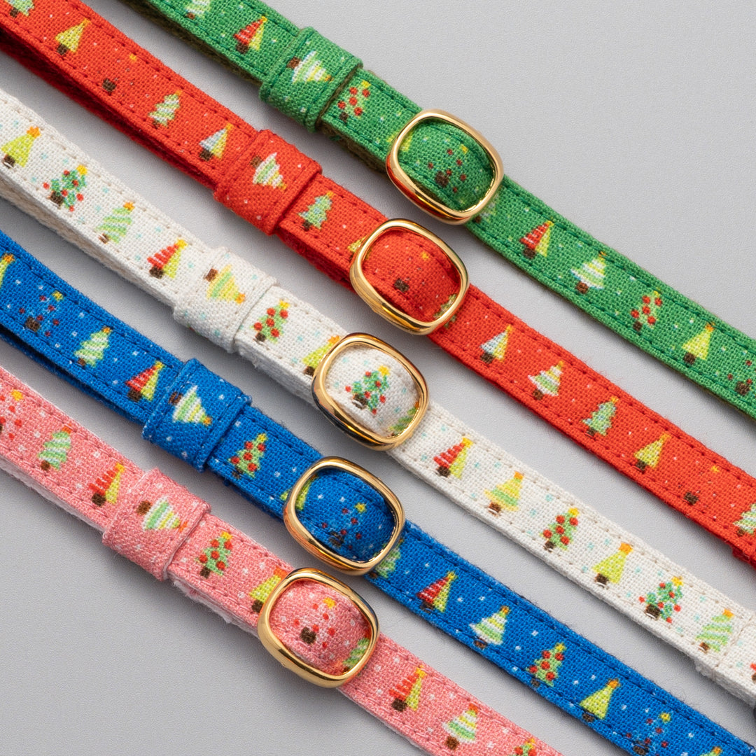 グラフィック猫首輪　もみの木　レッド【限定モデル】