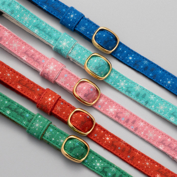 グラフィック猫首輪　雪の結晶　グリーン【限定モデル】