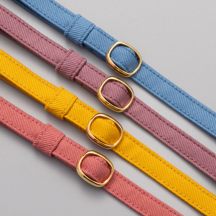 猫首輪　MUJIコットンツイル　バイオレット【限定色】