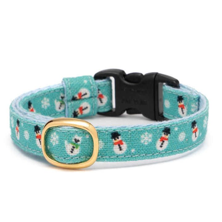 グラフィック猫首輪　雪だるま　ターコイズ【限定モデル】