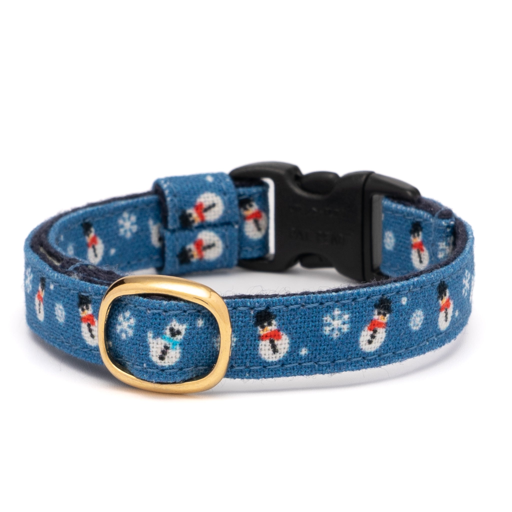 グラフィック猫首輪 雪だるま ブルー｜ぽぽねこ公式オンラインショップ