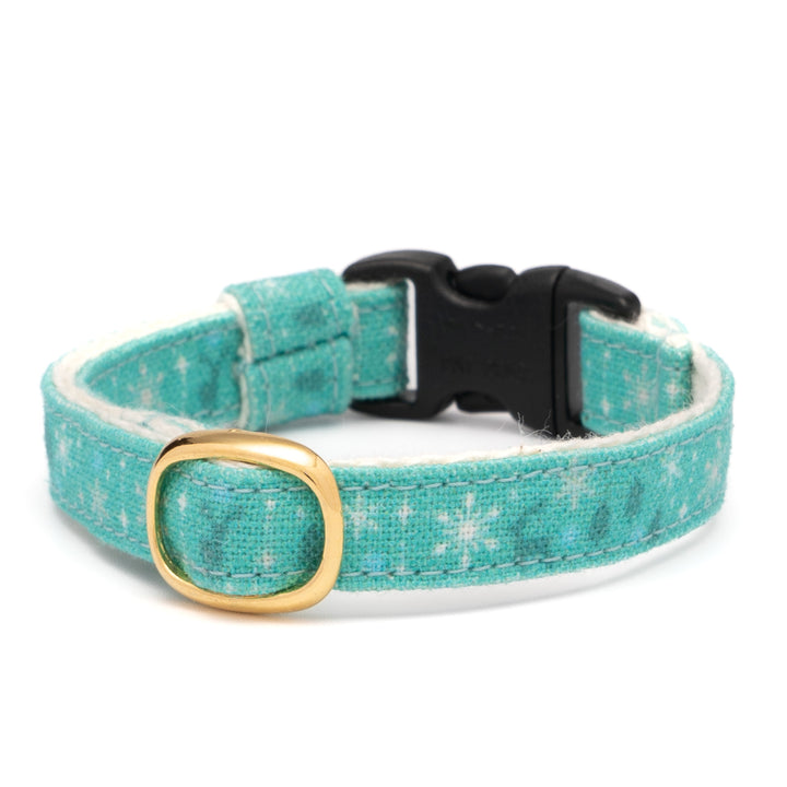 グラフィック猫首輪　雪の結晶　ターコイズ【限定モデル】