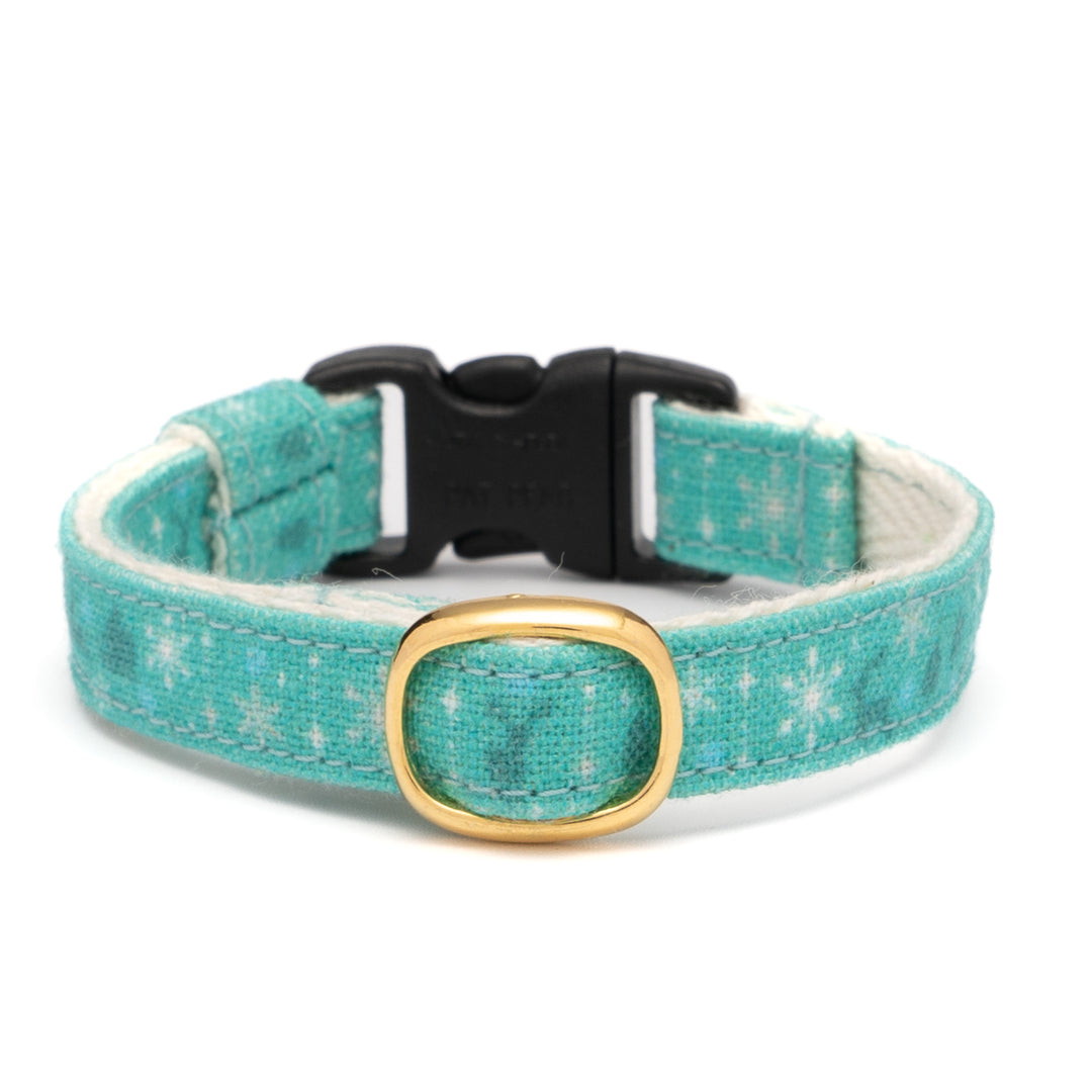 グラフィック猫首輪　雪の結晶　ターコイズ【限定モデル】
