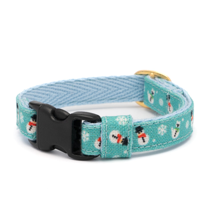 グラフィック猫首輪　雪だるま　ターコイズ【限定モデル】