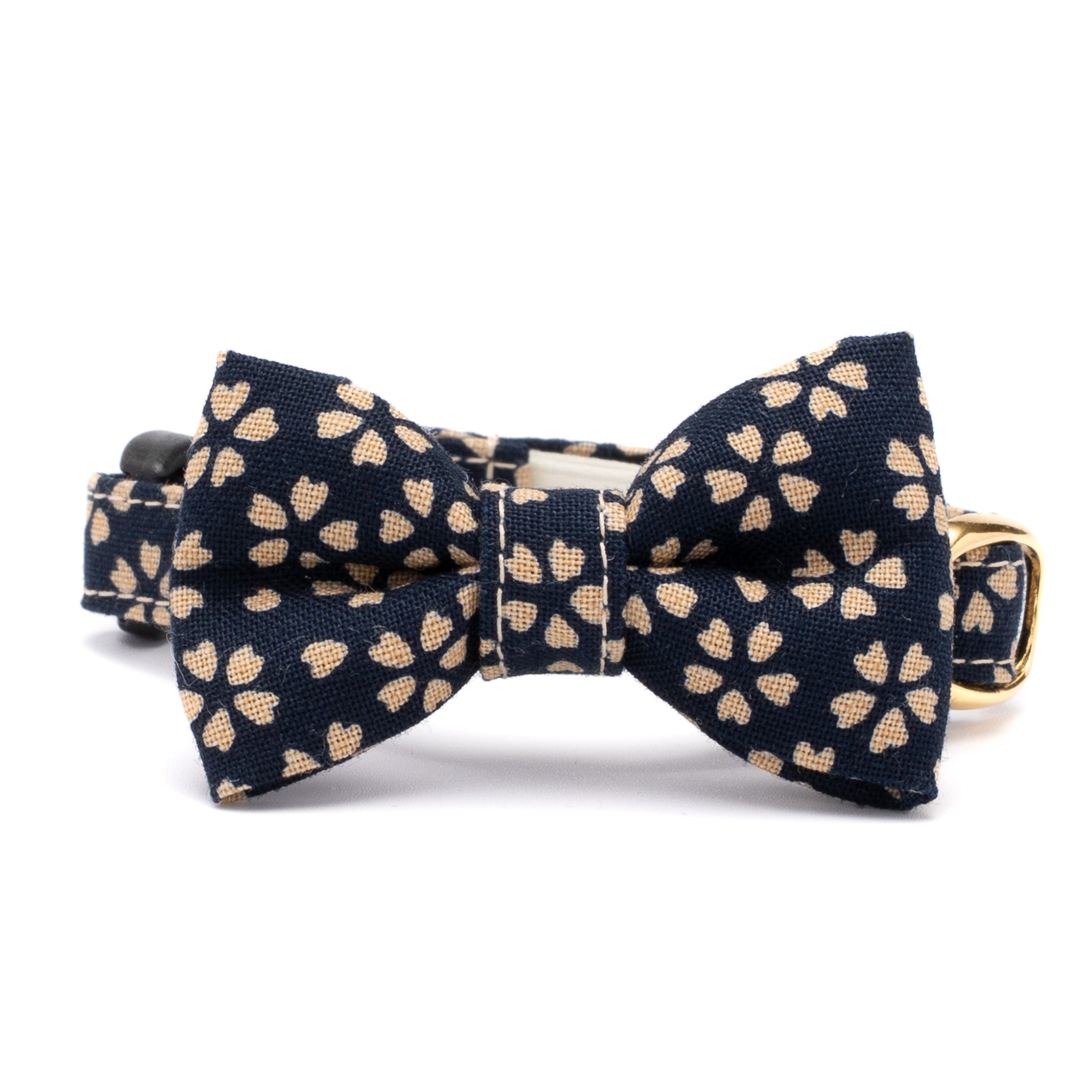 リボン付き猫首輪 小櫻小紋 藍色｜ぽぽねこ公式オンラインショップ