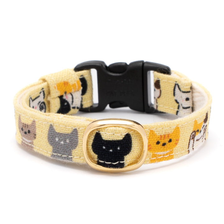 グラフィック猫首輪　色いろ猫　くすみイエロー【限定モデル】