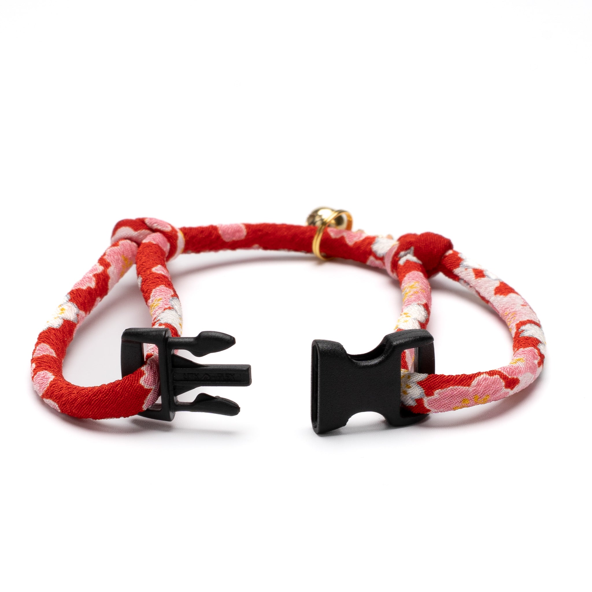 【No.6645】猫の首輪/ちりめん/赤色系/レッド/丸紐/単色【ハンドメイド】 丸紐猫首輪 ちりめん 春爛漫 紅色｜ぽぽねこ公式オンラインショップ