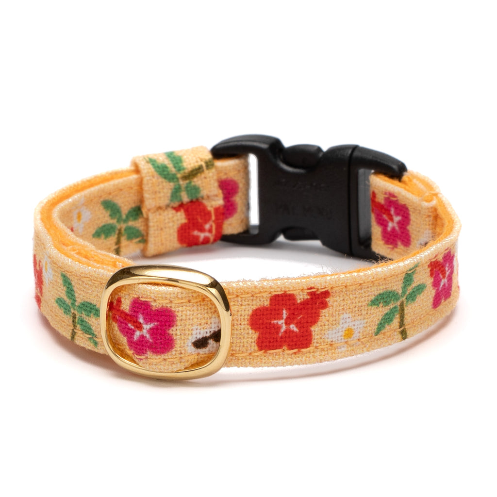 グラフィック猫首輪 夏の花柄 ハイビスカス｜ぽぽねこ公式オンライン