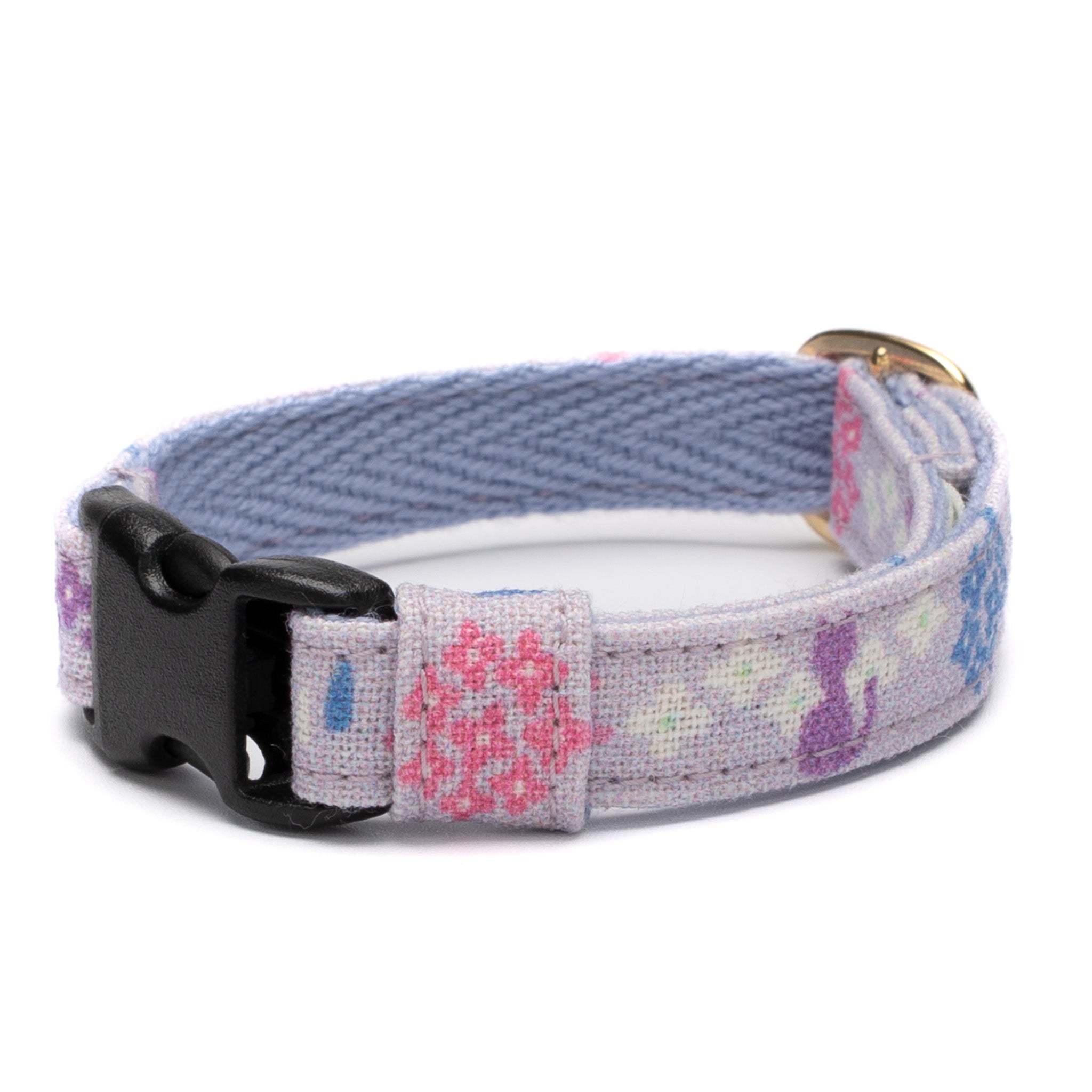 紫陽花柄(ピンク①)わんちゃん猫ちゃん用首輪 紫陽花柄(ピンク①)わんちゃん猫ちゃん用首輪-大正ロマン変わり種筒長氷