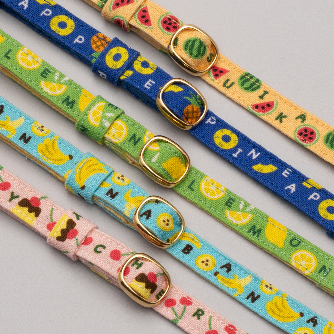 グラフィック猫首輪　夏のフルーツ　パイナップル【限定モデル】
