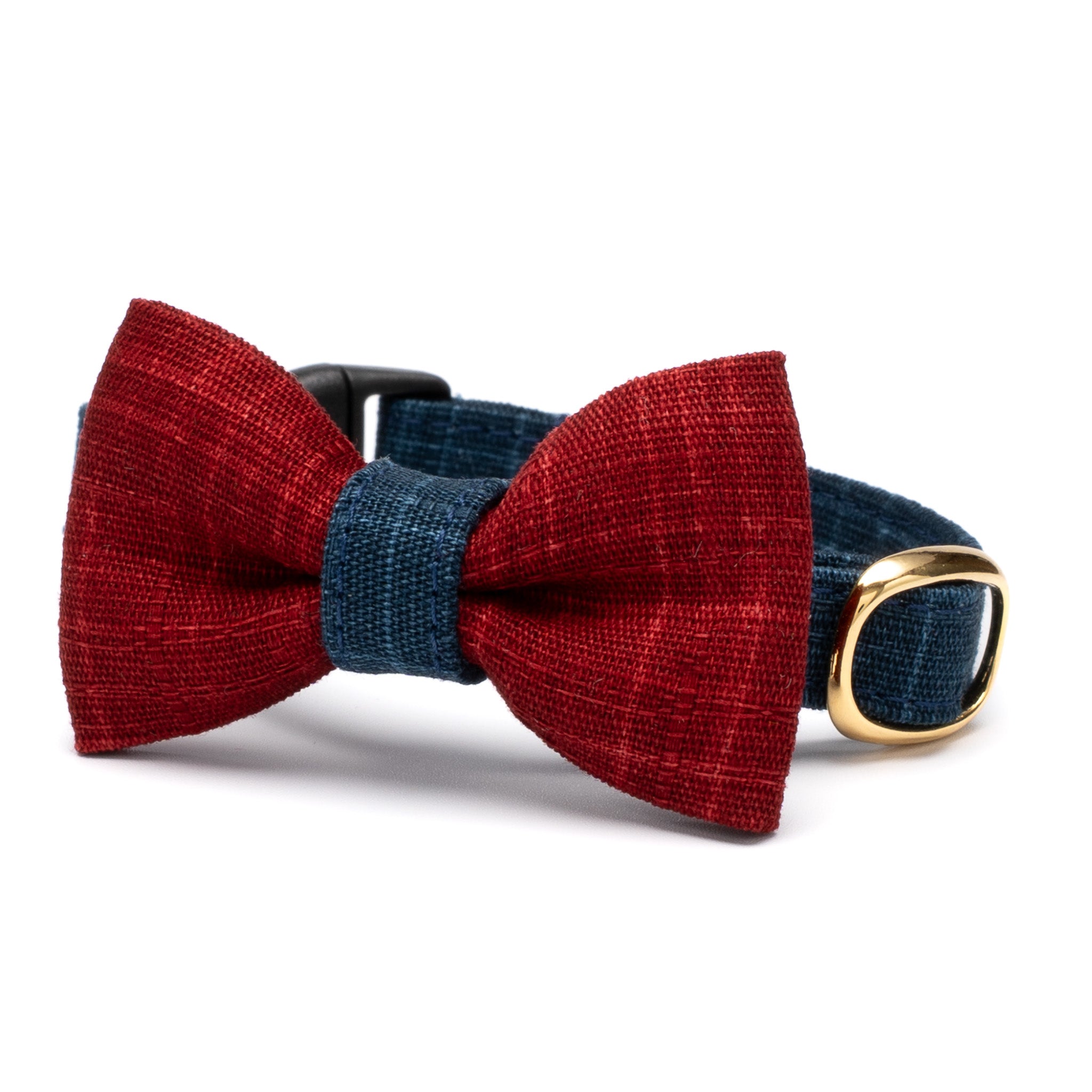 リボン付き猫首輪 彩かすり 藍・あかねリボン｜ぽぽねこ公式オンライン