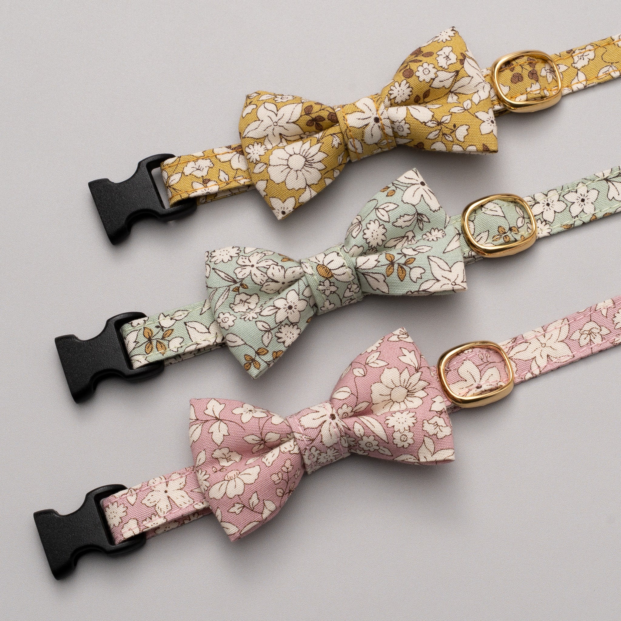 リボン付き猫首輪 シャン・ド・フルール ピンク｜ぽぽねこ公式