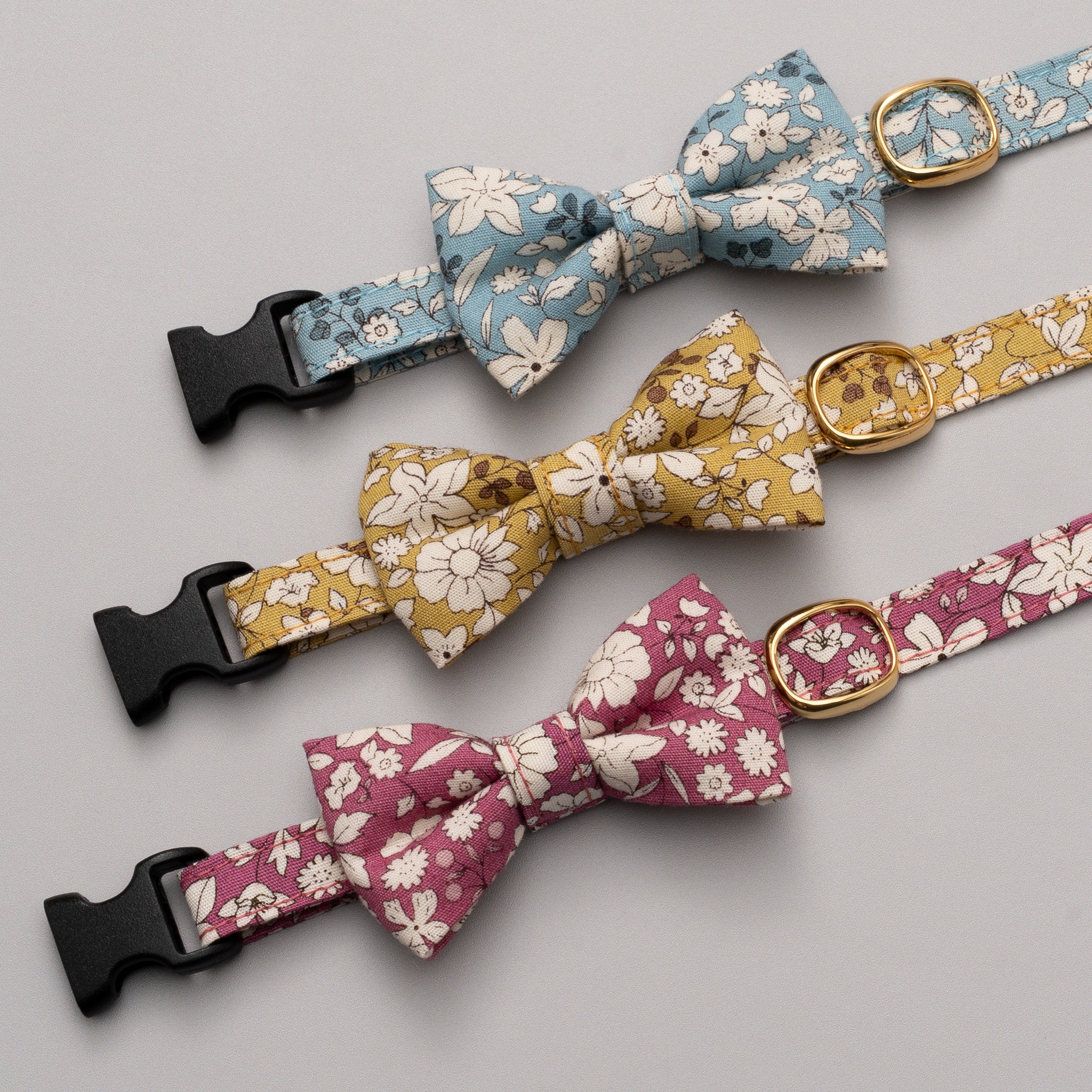 リボン付き猫首輪 シャン・ド・フルール ピンク｜ぽぽねこ公式