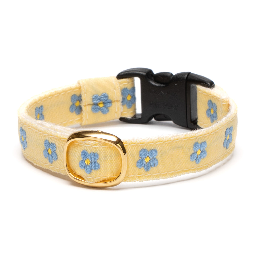 チロル猫首輪 Kafka デイジー 3くすみイエロー/ブルー｜ぽぽねこ公式