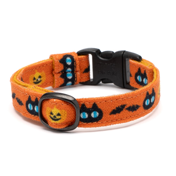 グラフィック猫首輪　黒猫のハロウィン　オレンジ【限定モデル】