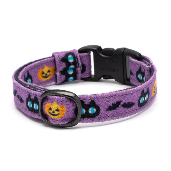 グラフィック猫首輪　黒猫のハロウィン　パープル【限定モデル】
