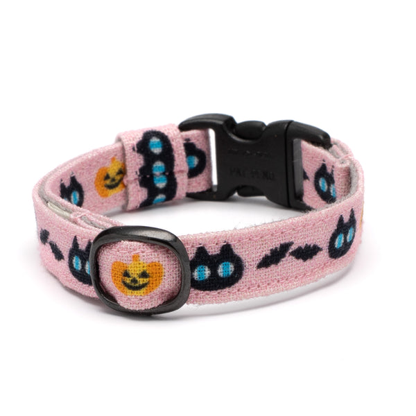 グラフィック猫首輪　黒猫のハロウィン　ピンク【限定モデル】