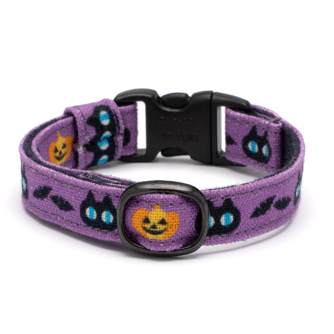 グラフィック猫首輪　黒猫のハロウィン　パープル【限定モデル】