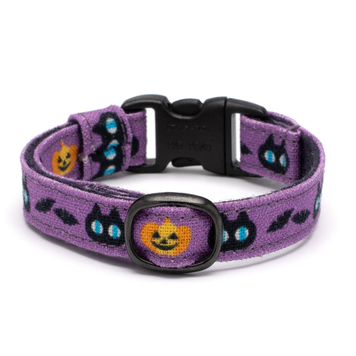 グラフィック猫首輪　黒猫のハロウィン　パープル【限定モデル】