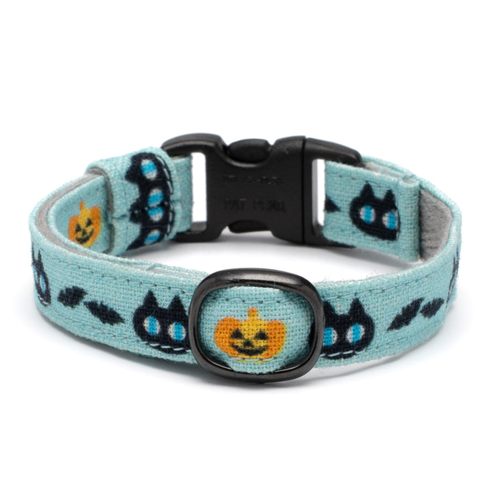 グラフィック猫首輪　黒猫のハロウィン　ターコイズ【限定モデル】