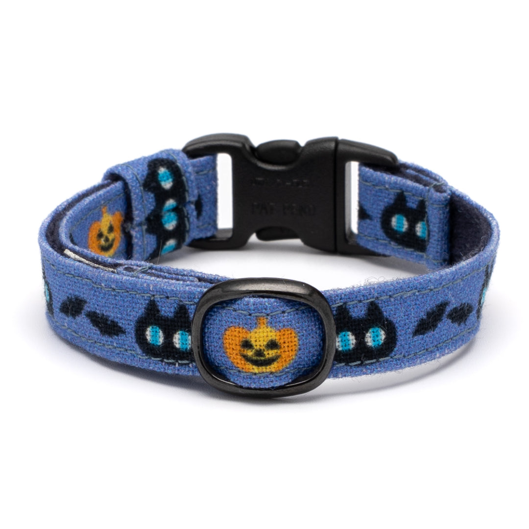 グラフィック猫首輪　黒猫のハロウィン　ブルー【限定モデル】
