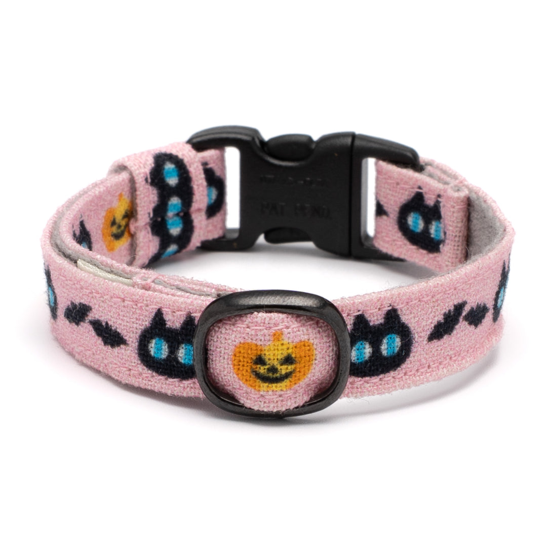 グラフィック猫首輪　黒猫のハロウィン　ピンク【限定モデル】
