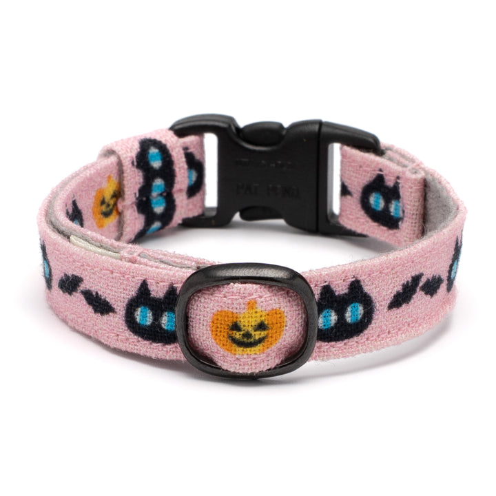 グラフィック猫首輪　黒猫のハロウィン　ピンク【限定モデル】