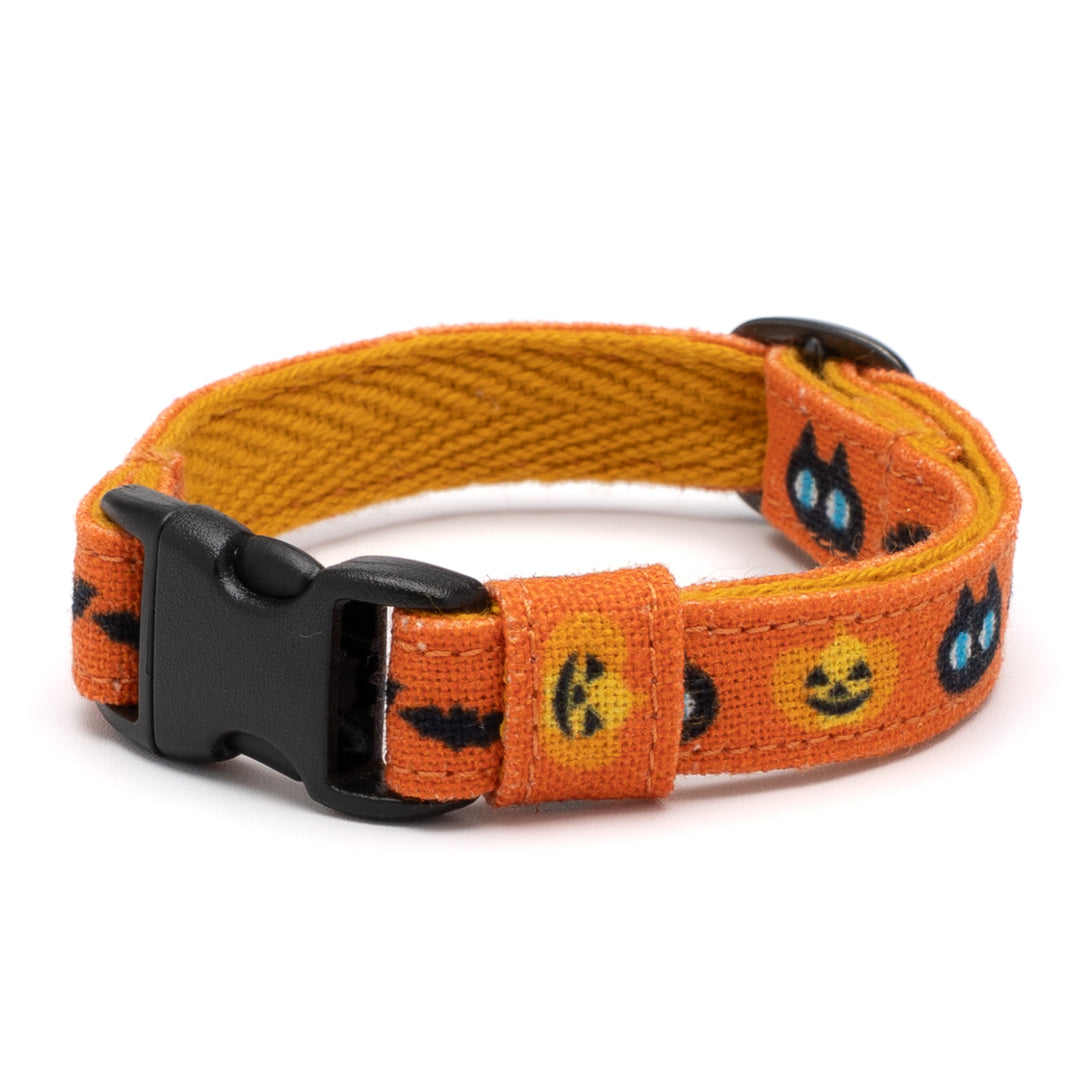 グラフィック猫首輪　黒猫のハロウィン　オレンジ【限定モデル】