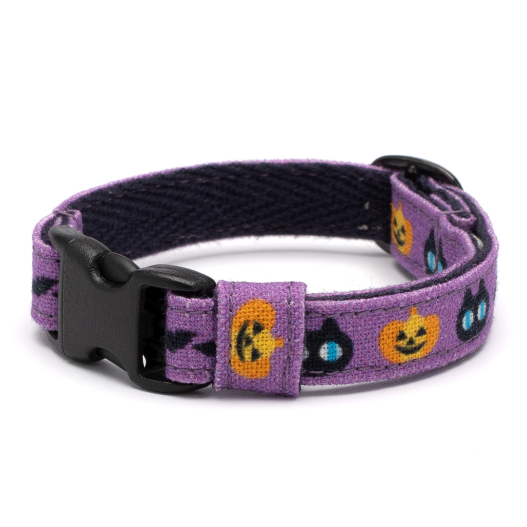 グラフィック猫首輪　黒猫のハロウィン　パープル【限定モデル】
