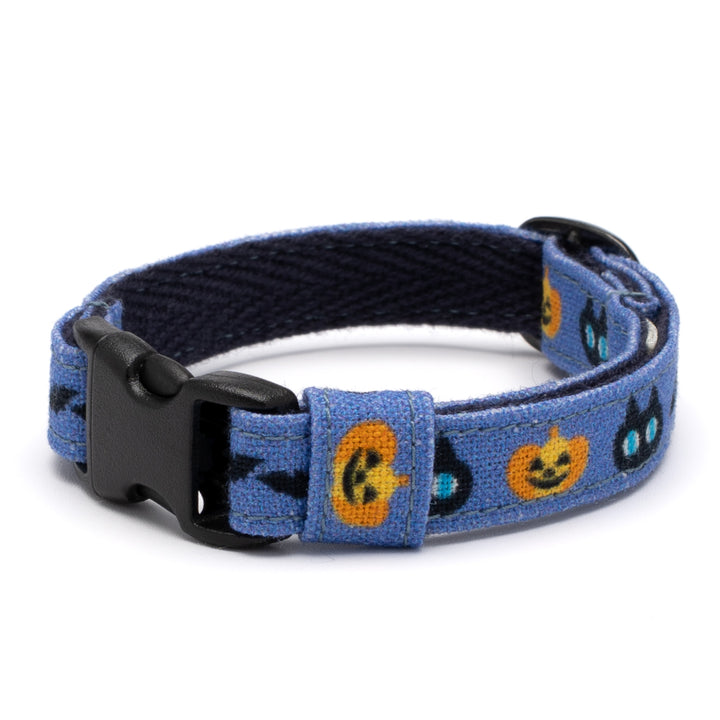 グラフィック猫首輪　黒猫のハロウィン　ブルー【限定モデル】