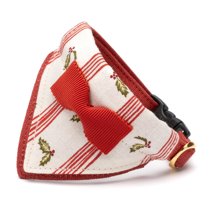 バンダナ付き猫首輪　クリスマスパーティー　ホリデーストライプ